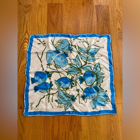 Vera Bright blue pomegranate silk scarf - Picture 2 of 5